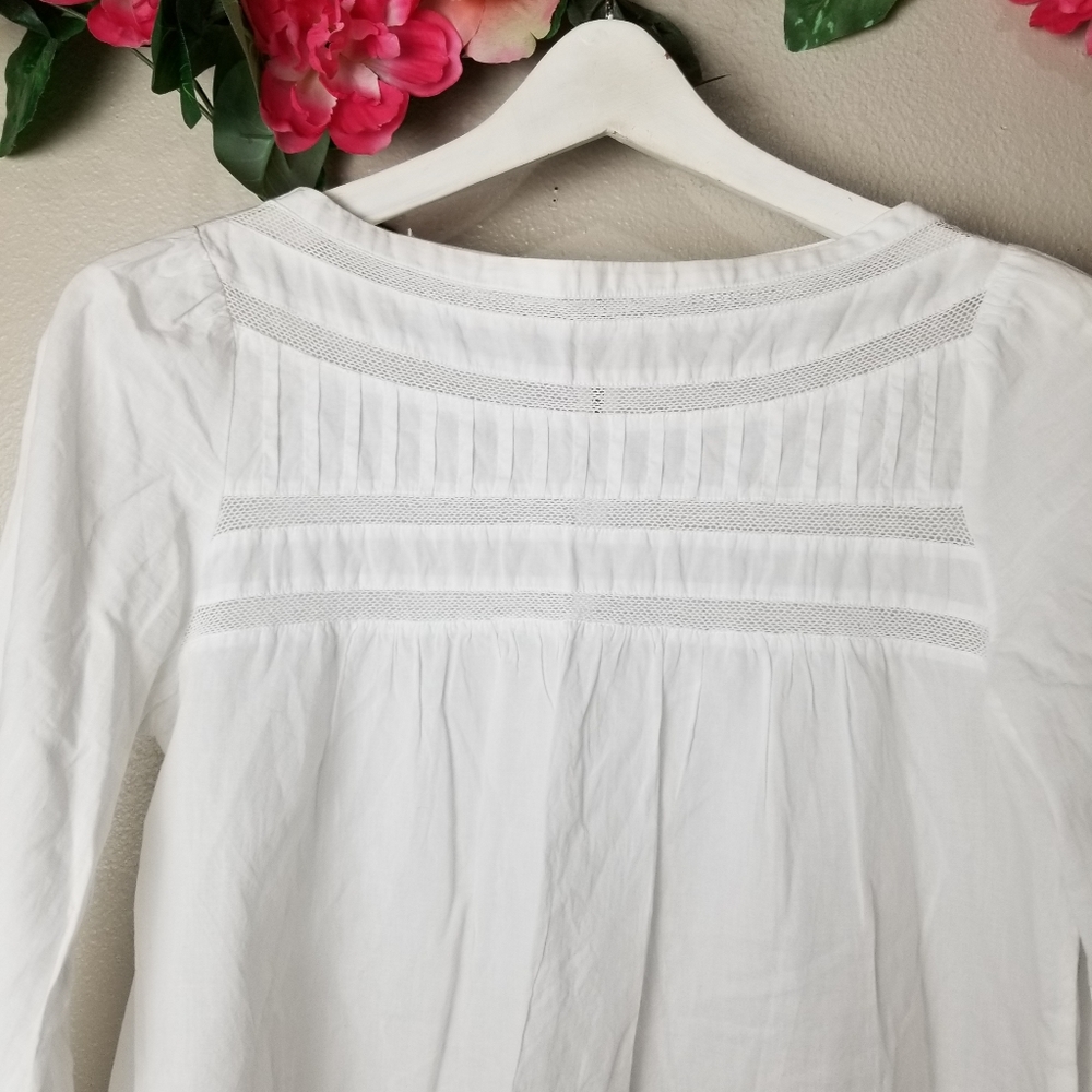 Uniqlo white boho cotton top size M - Picture 3 of 6